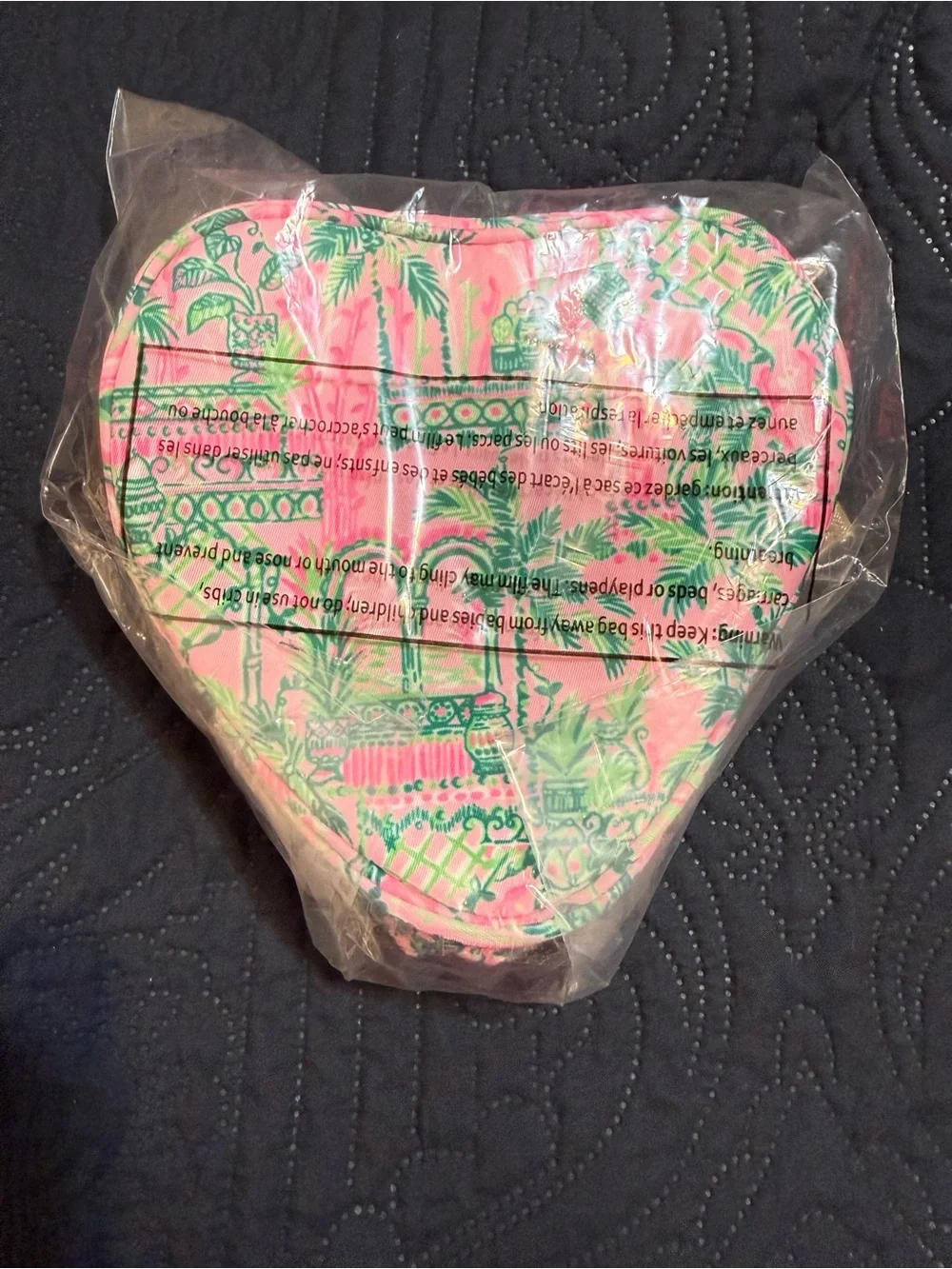 NWT Lilly Pulitzer GWP Heart Case Bag Mandevilla Baby (Pink and Green)
